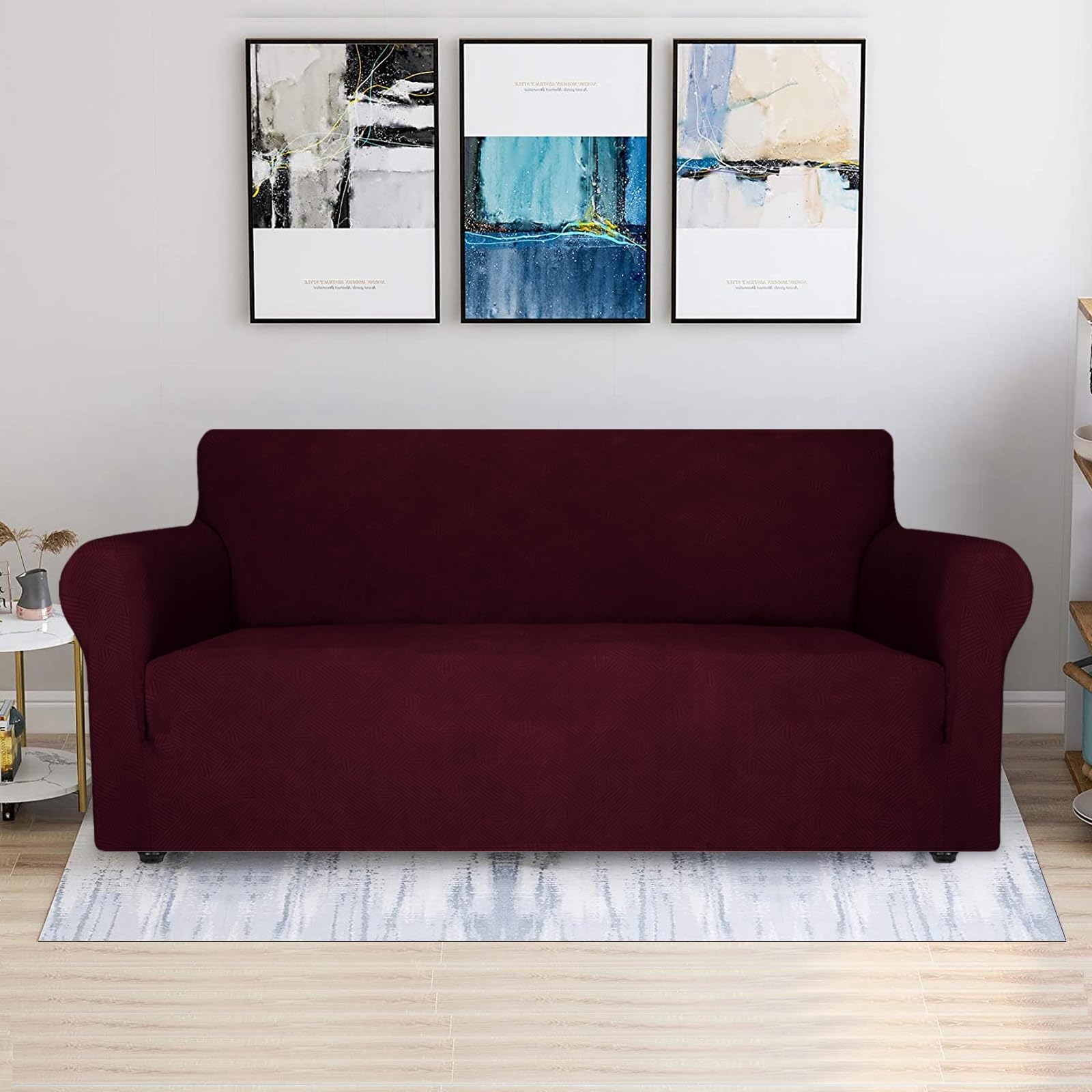 Ystyle Copridivano 3 Posti Con Braccioli, Copri Divano Antigraffio Gatto, Copridivani Elasticizzati, Pesante Inverno Copri Divani, Fodera Divano Antimacchia Lavabile Antiscivolo, Rosso