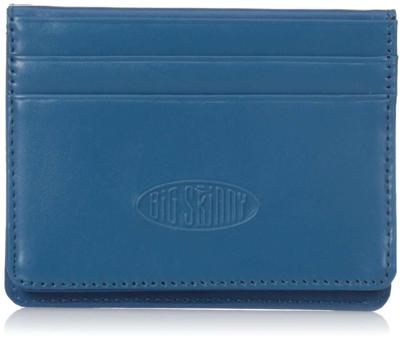 Big Skinny New Yorker Leather ID Slim Wallet, Holds Up to 24 Cards, Ocean Blue