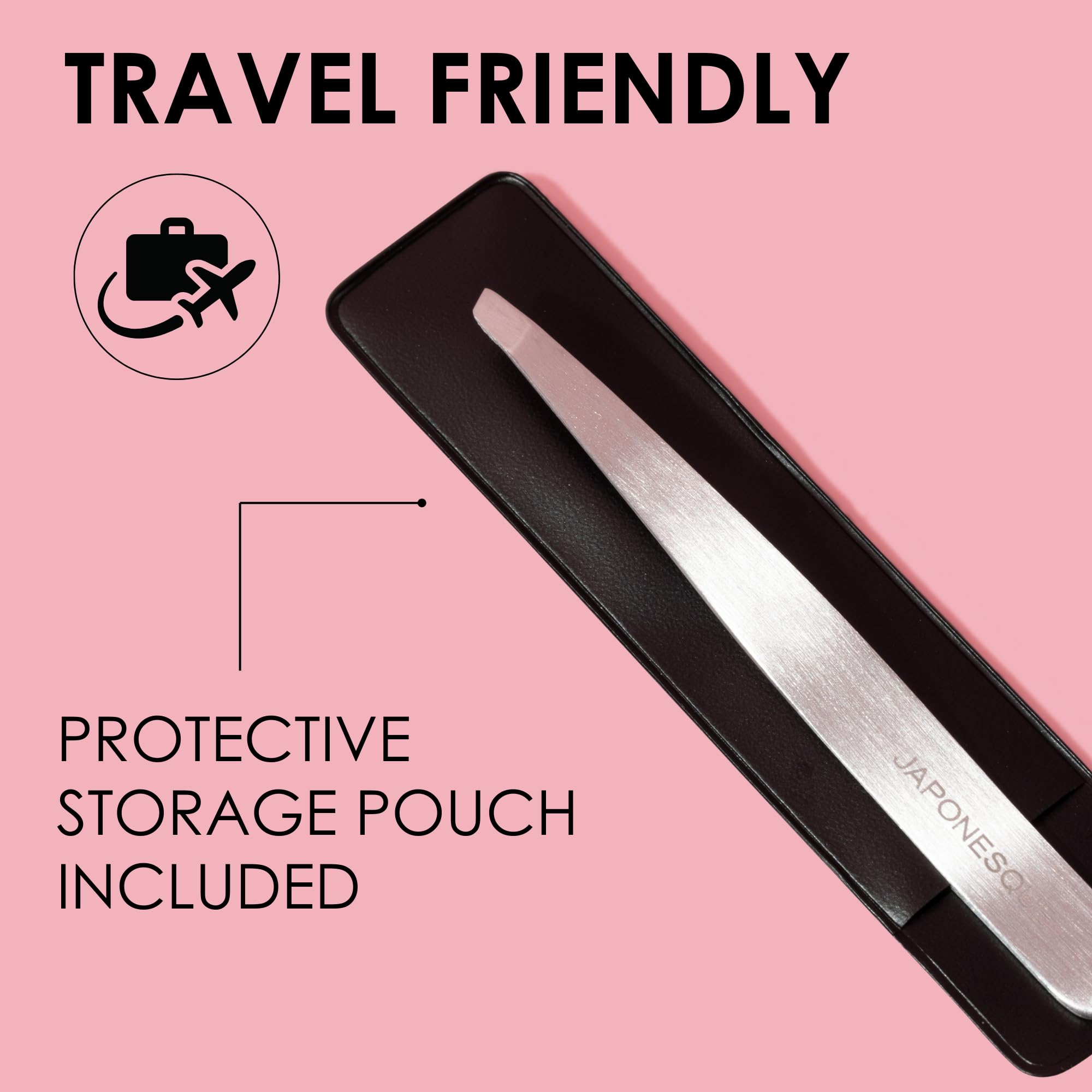 JAPONESQUE Pro Performance Pinzette - Hochwertige Edelstahl-Pinzette für professionelle Haarentfernung bei Männern und Frauen