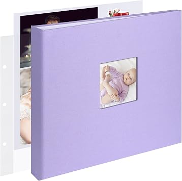 1DOT2 12x12 Inch 3 Ring DIY Scrapbook Photo Album, Purple