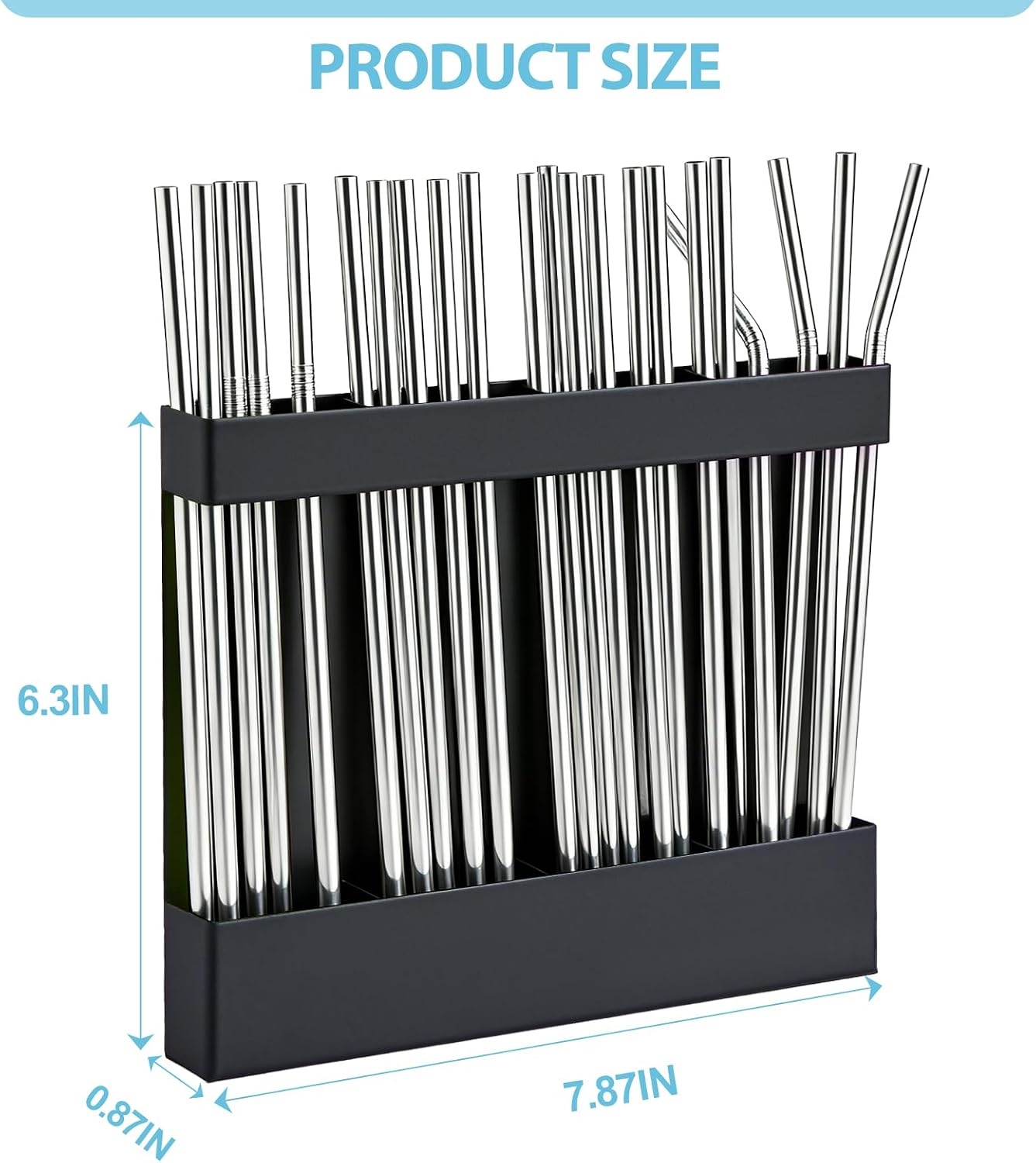 6.3" Deep Magnetic Straw Dispenser, Compatible with Stanley Tumbler
