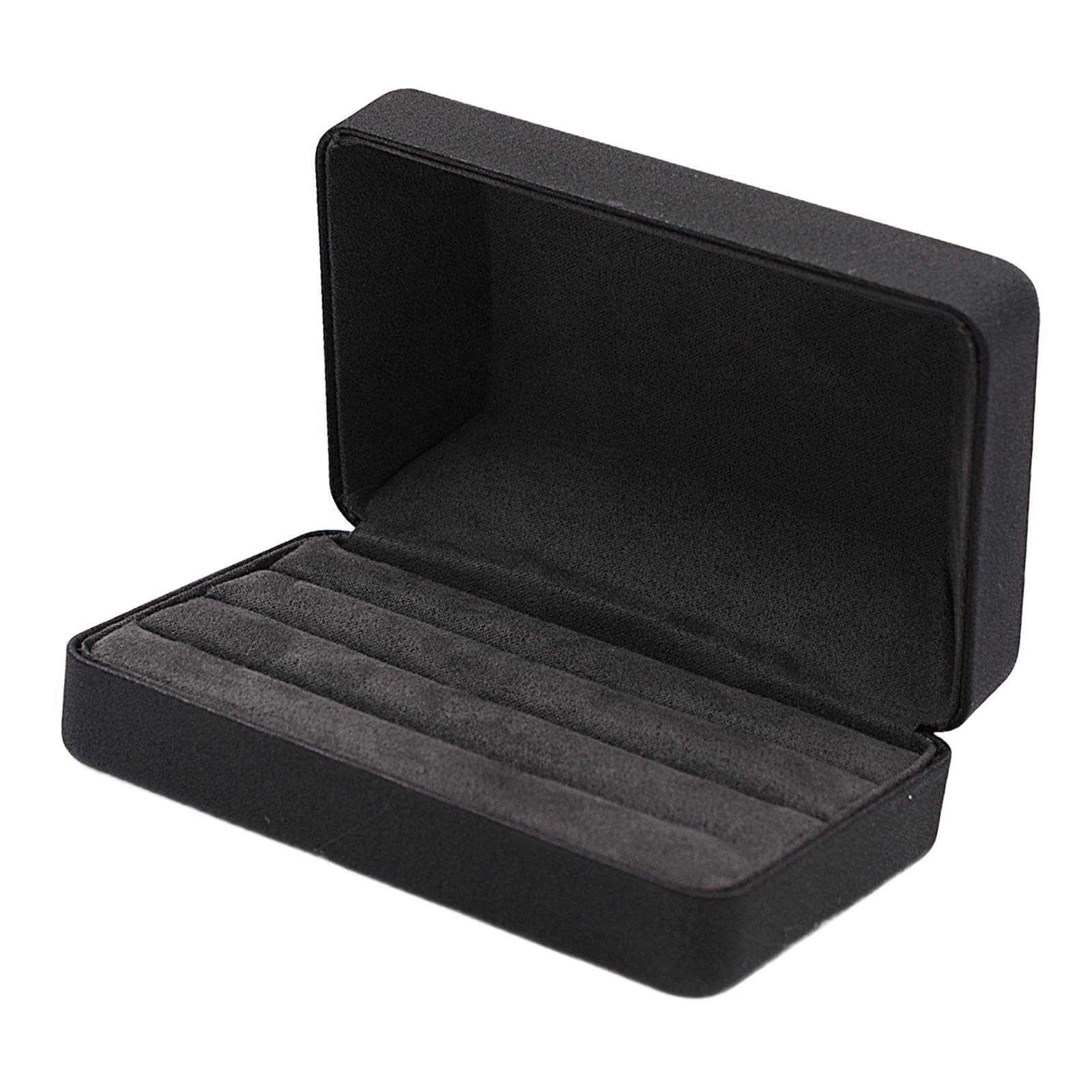 Pixzcsa Women's Black Ring Storage Box For Jewelry Featuring Portable Traveling And Jewelry Lovers Or Any Special Occasion. Ring Organizer Box Travel Multiple Rings, 12X8x5cm