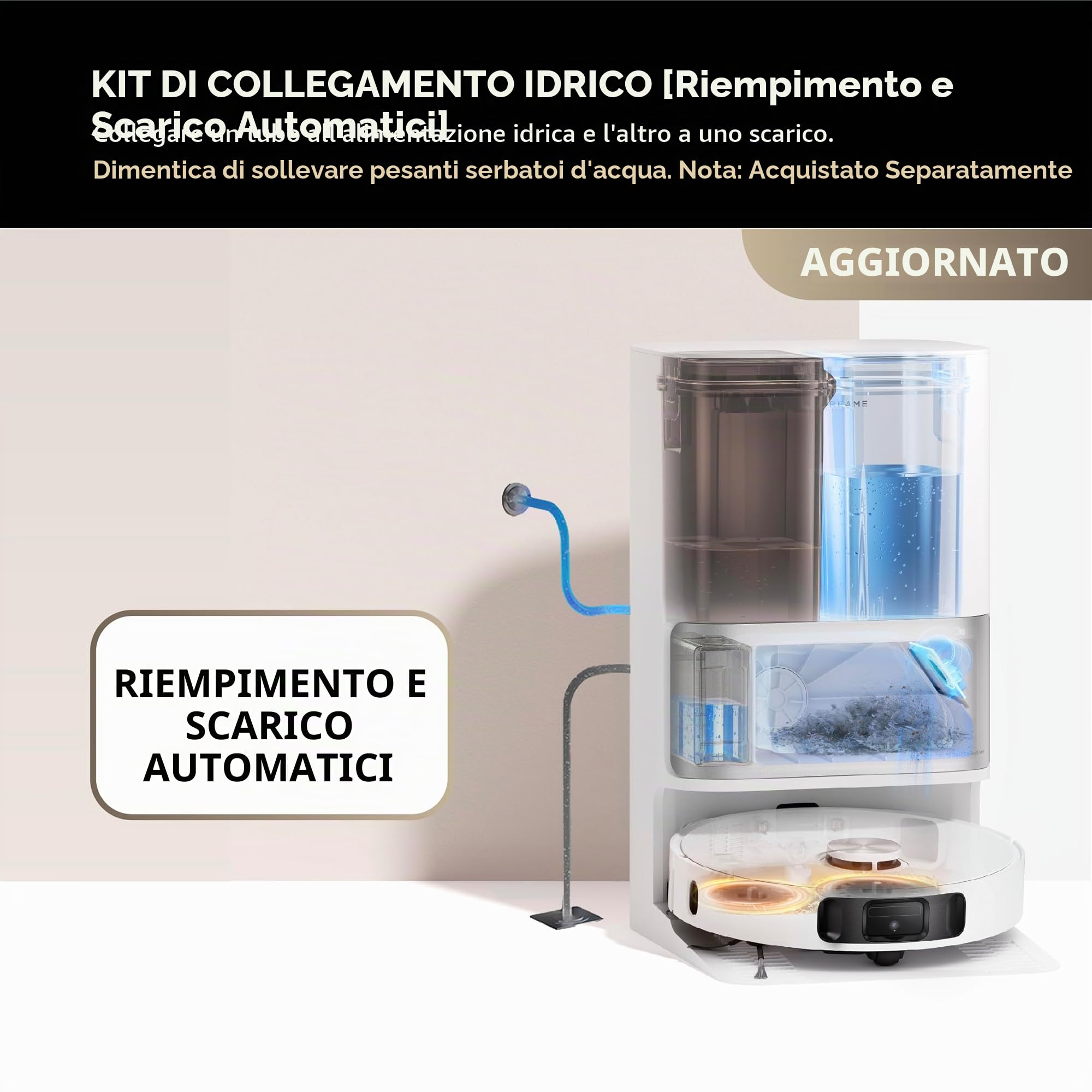 Dreame Robot aspirapolvere L10s Ultra Gen 2 con mocio, aspirazione 10000Pa, prevenzione degli ostacoli LiDAR e tecnologia MopExtend, lavaggio e asciugatura automatica del mocio, svuotamento automatico