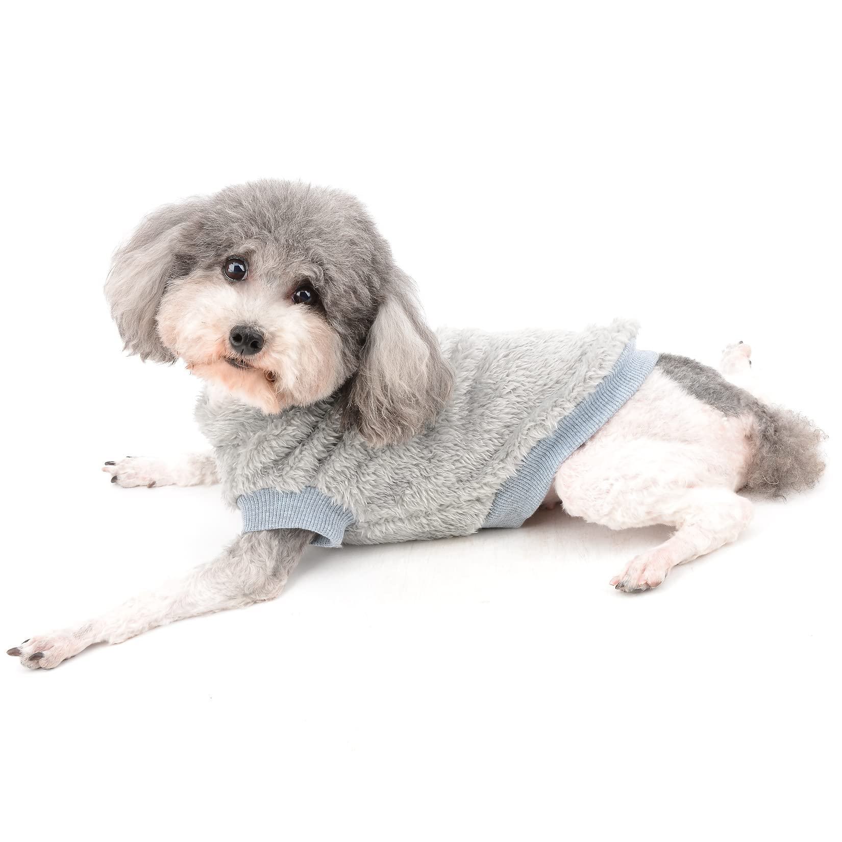 Ranphy Hondenvest voor kleine honden meisjes jongens doggy effen trui met D-ring zachte fleece trui jas warme huisdier winter herfst kleding voor puppy katten, pueple, S