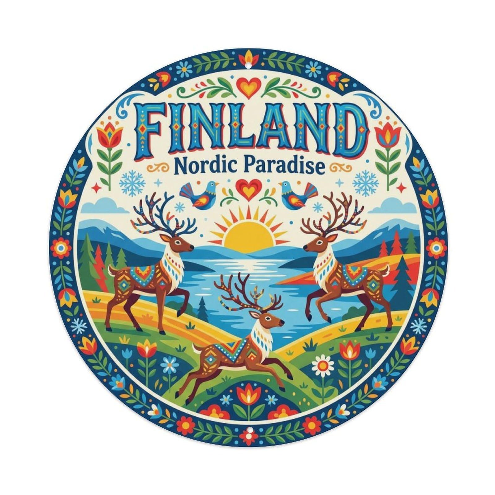 Vintage Travel Finland Premium Vintage Metal Tin Sign Plaque