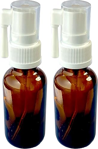 Miniatura 2 de Pulverizador oral vacío de vidrio ámbar para garganta/oído, paquete de 6 unidades para plata coloidal y aceite esencial, 1.0 fl oz (1 oz), paquete