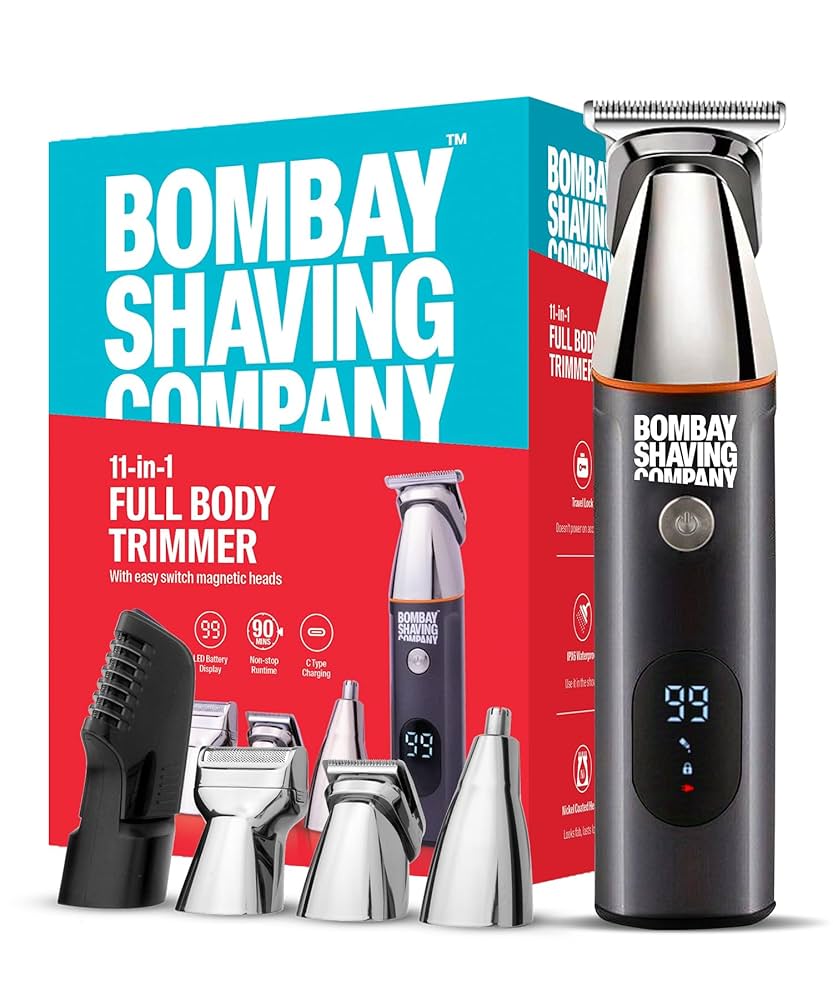 Bombay Shaving Company 11 in1 Multi Grooming Kit | All in One Full Body Trimmer for Men | 120 Min Charge time, 90 Min Runtime, Charging Indicator | ...