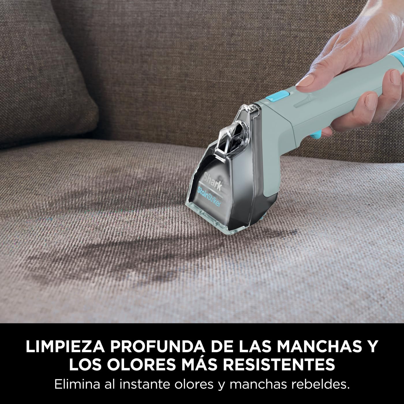 Shark StainStriker, Limpiador de Manchas con 5 Accesorios, 450W, PX200EUCP | Minicepillo para Pelo de Mascotas, Boquilla Estrecha, Tubo de Limpieza, 2 Soluciones de Limpieza Incluidas, Ligero, Gris