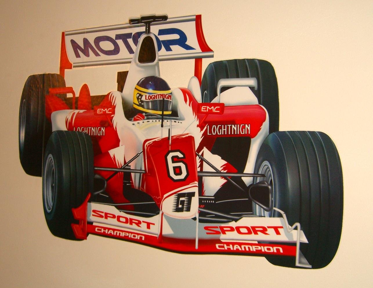 E-Baby-Store Men's Clear Huge F1 Formula 1 One Racing Car Wall, Furniture Stickers For Nursery, Childrens, Baby, Childs, Kids, Boys, Girls, Bedroom, Playroom. Decals, Stickarounds, Murals, Wallpaper, Adhesives.