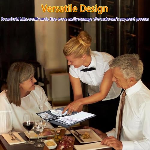 Miniatura 2 de 2 paquetes de presentadores de cheques de restaurante, tarjetero para servidor, libro de cheques de restaurante, soporte de facturas de restaurante,