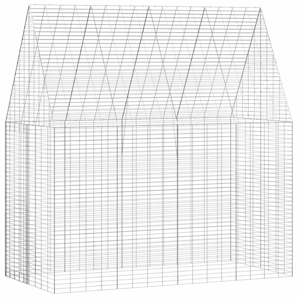 Srebrna klatka dla królików, z ocynkowanej stali, 200 x 100 x 210 cm, odporna na warunki atmosferyczne, wybieg dla świnek morskich, królików, gryzoni z miejscem do przechowywania, wytrzymała