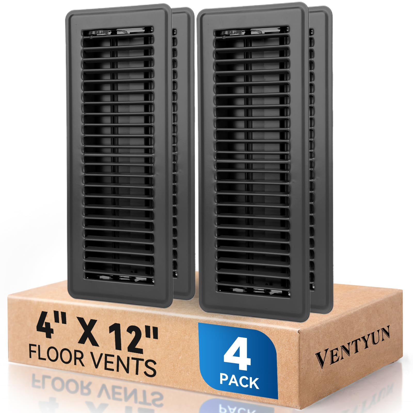 Photo 1 of VENTYUN 4" x 12" Floor Register 4-Pack