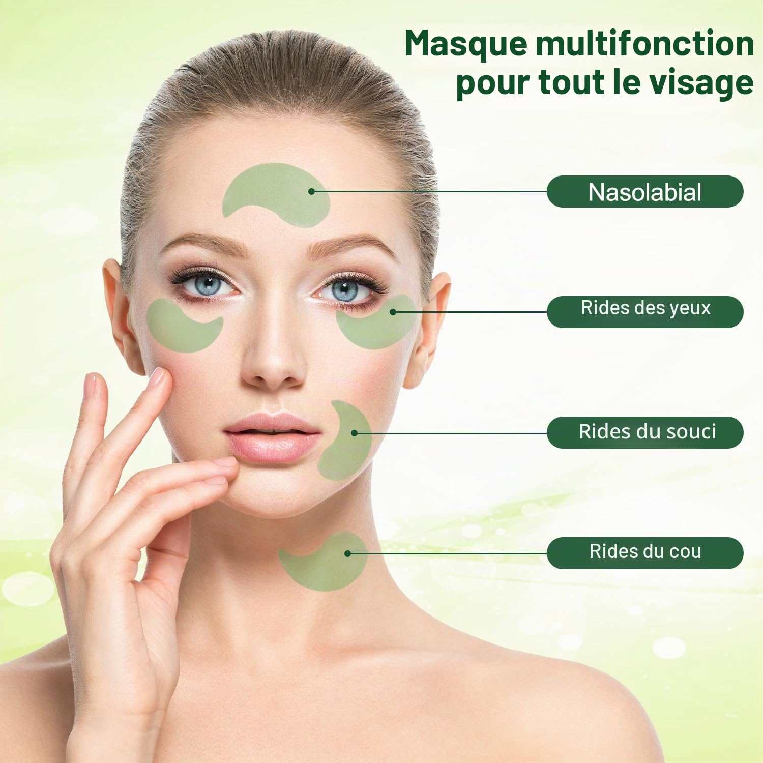 Patch yeux Acide hyaluronique Collagène, Masque pour les yeux Réutilisable contre les cernes Poches Rides Cercles foncés Puffiness, Eye Patch Hydrogel, Nourrit et lisse le contour des yeux 60pcs