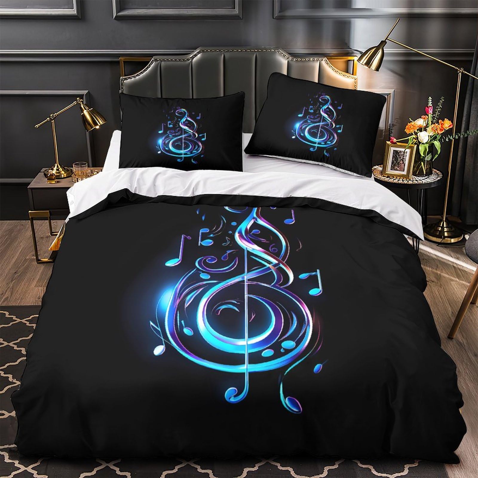 Parure de lit 3D effet ultra douce en microfine respirante king size 240cm