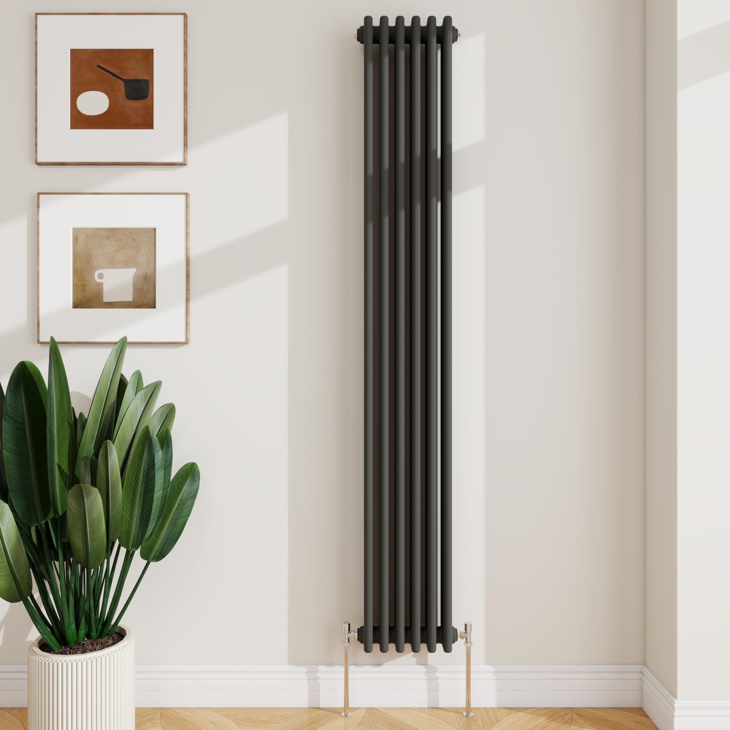 SLINE SANITARY 1800x290mm Cast Iron Style Traditional 3 Column Vertical Anthracite Central Heating Radiator