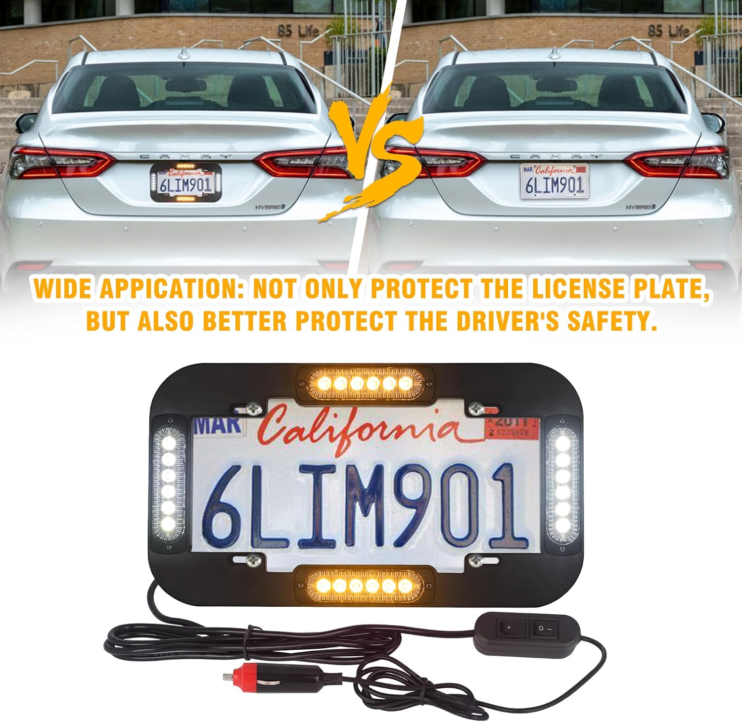 Buy XRIDONSEN License Plate Strobe Lights Amber White Emergency Hazard