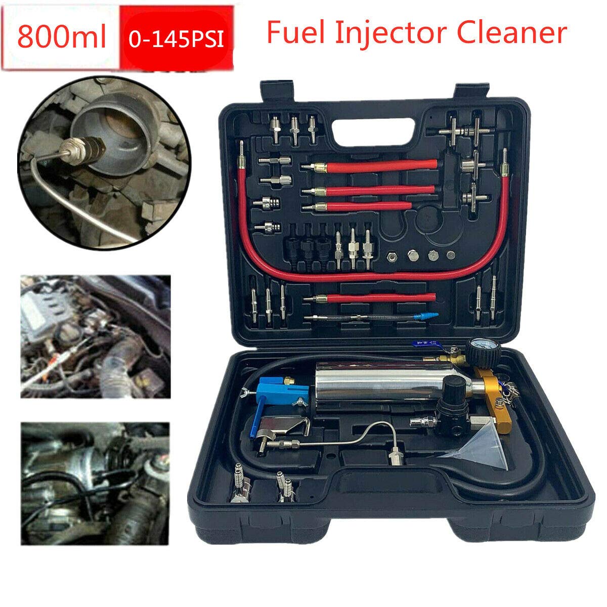 TABODD 800ML Non-dismantle Fuel Injector Cleaner Kit Automotive Non-dismantle Fuel Injector Tester & Cleaner Complete Package for Petrol Cars