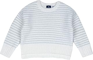 Jersey con cuello redondo para niña, color blanco, Color blanco., 9-10 Años