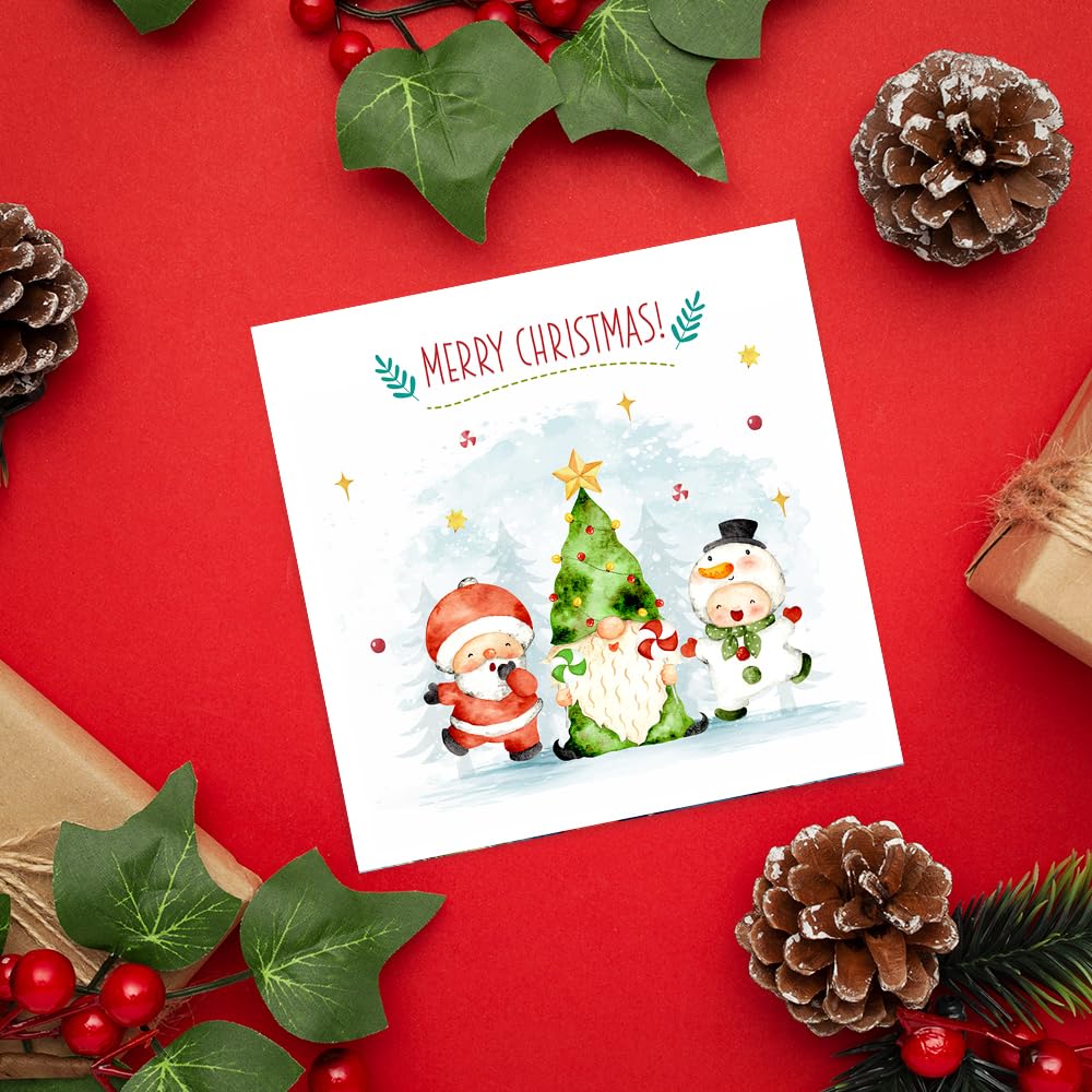 Weihnachtskarten Mit Niedlichen Tieren | 24 Stück Inkl. Umschläge | Aquarell-Design Für Kinder