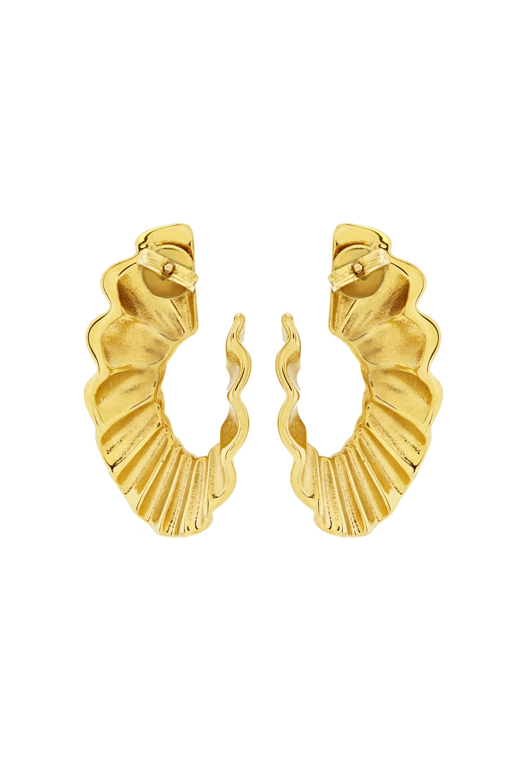 Breil, Collezione Plissé, Orecchini Donna in Acciaio con Pieghe Classiche e Sottili, Finitura Lucida, Design Armonioso ed Elegante, Idee Regalo Donne