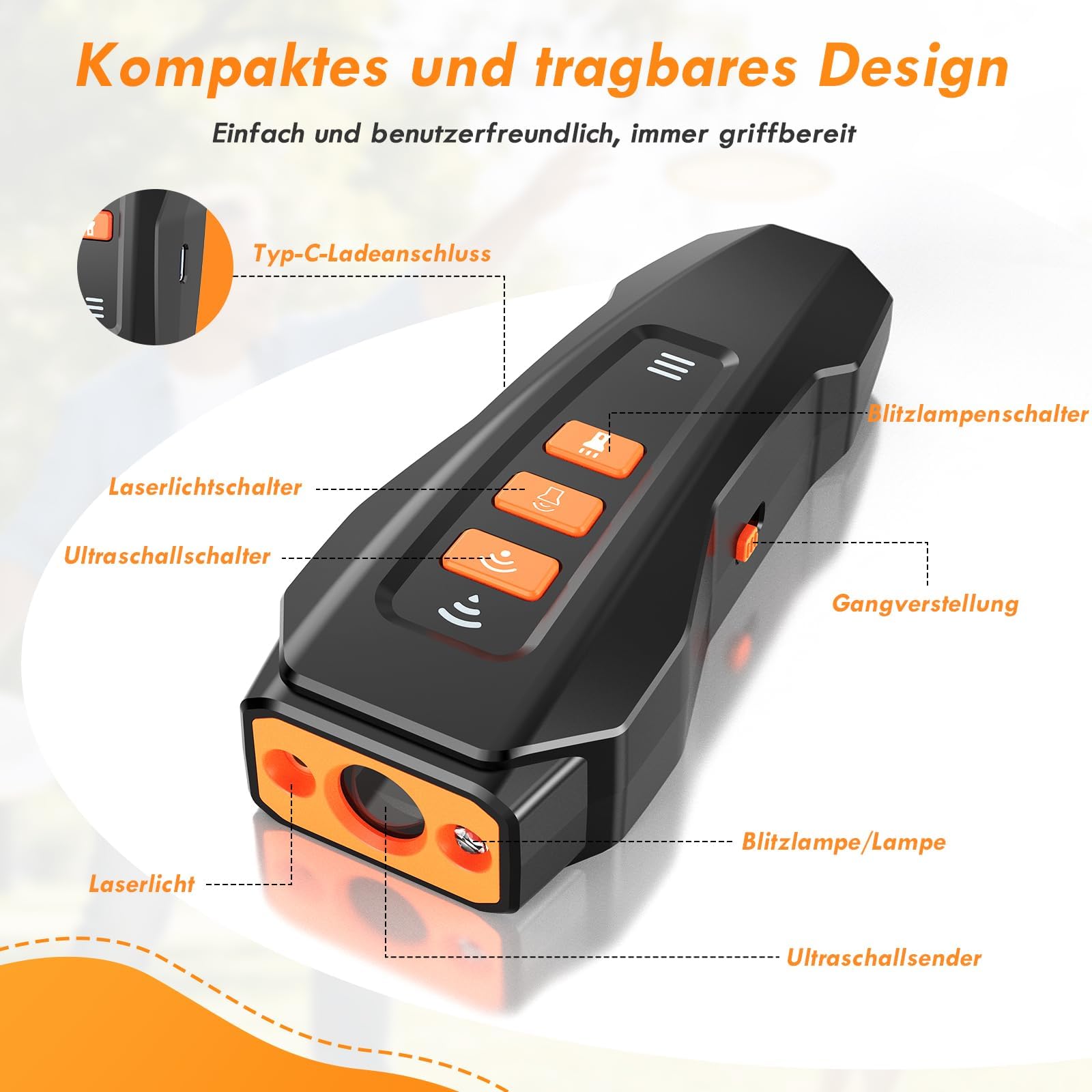 Anti Aboiement Chien Répulsif à Ultrasons Chien, 3 Modes Ultrason Anti Chien Réglable, Portée 10M Portée Avec Lampe De Poche, Adapté Aux Chiens Petits à Grands,Dressage Intérieur & Extérieur
