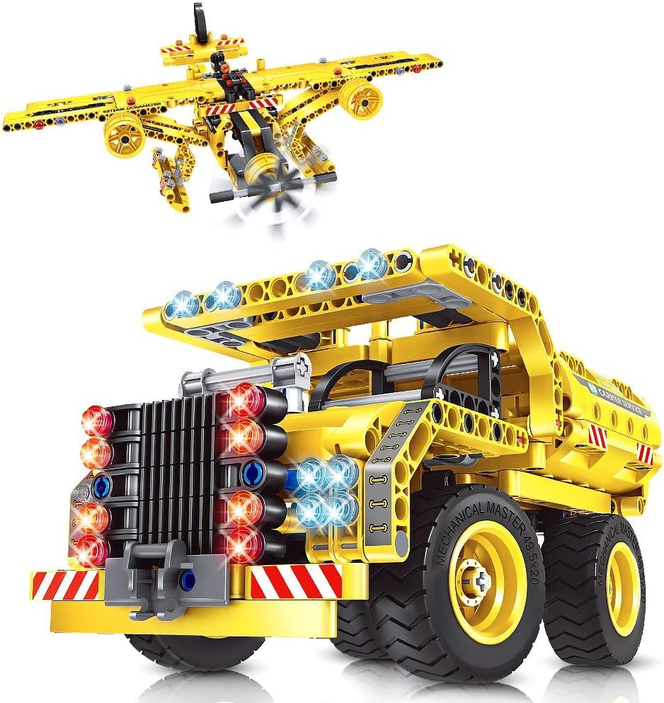 HOGOKIDSBuilding Toys for Boys 2 in 1 Technic Airplane Dump Truck 361 PCS Creative Bricks Engineering Building Blocks Kit