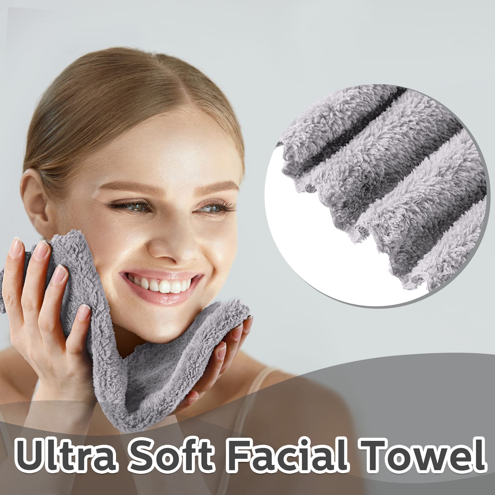 Newwiee 100 toallas de microfibra absorbentes a granel de 12 x 12 pulgadas, suaves de secado rápido, toallas de baño de terciopelo coral para baño, spa, toalla facial de dedos (gris)