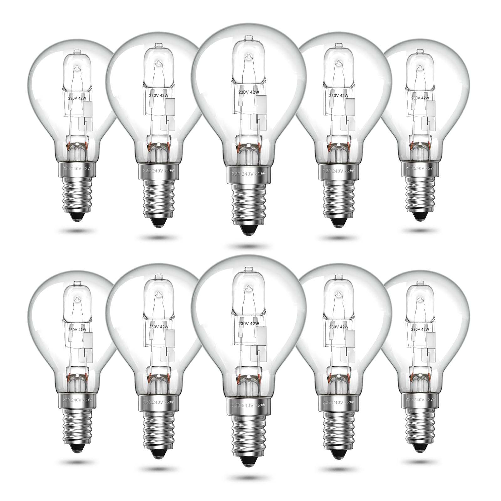 Lustaled 10-Pack E14 Golf Ball Light Bulbs Dimmable Warm White 2700K