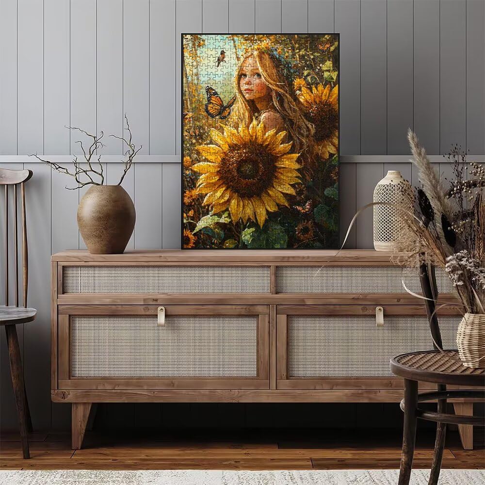 Puzzle 4000 Pezzi, Donna Girasole 3D Puzzle per Adulti Impegnativo, Educa Puzzles Artistico, Divertente E Stimolante Puzzles Decorativo per La Famiglia, Regalo e Decorazione Pareti DX0YL6-926