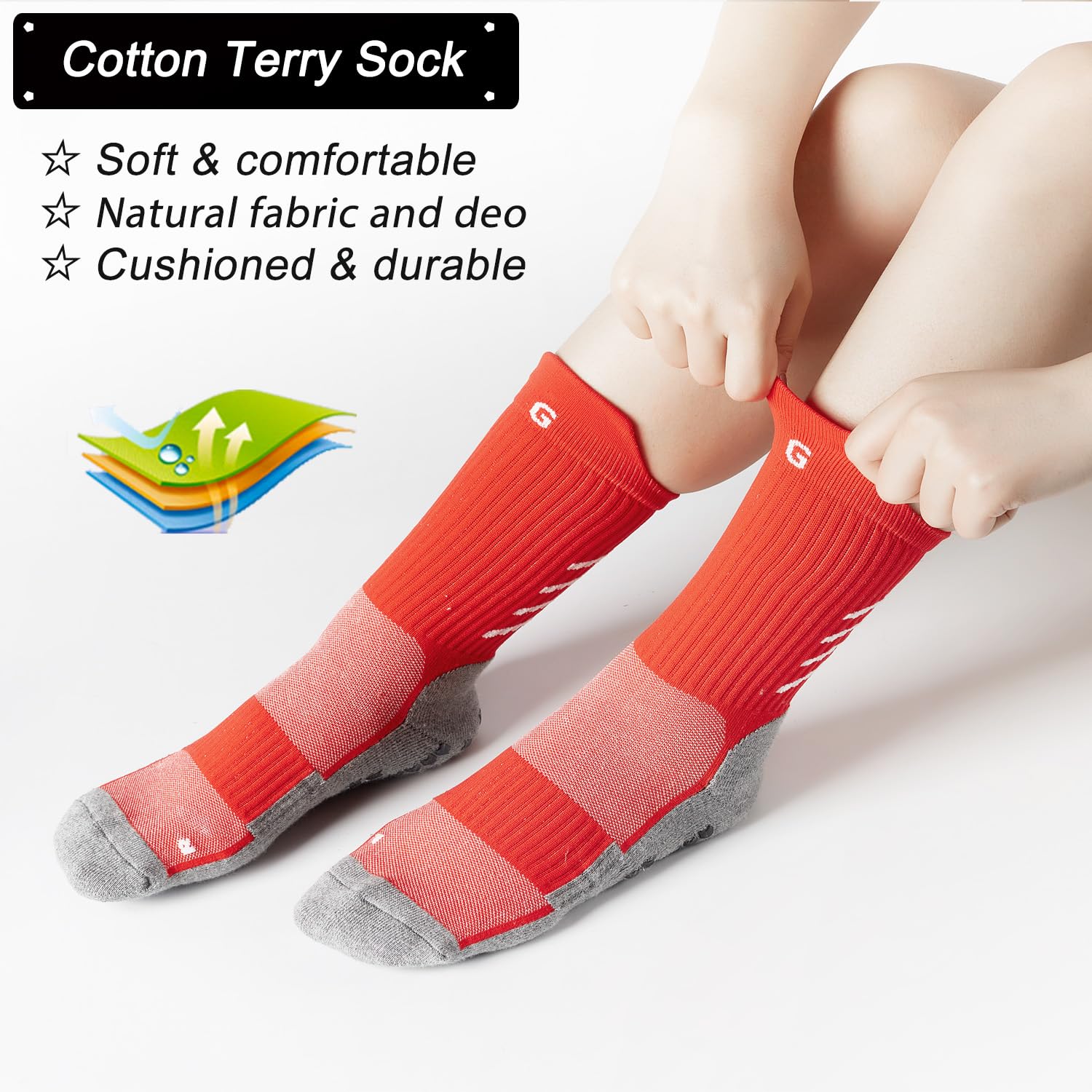 Calzini sportivi antiscivolo per uomo donna Calzini, Morbido cotone Traspirante Elastico Calzini atletico per calcio Corsa Bici da corsa Ciclismo Escursionismo Basket Tennis Yoga…