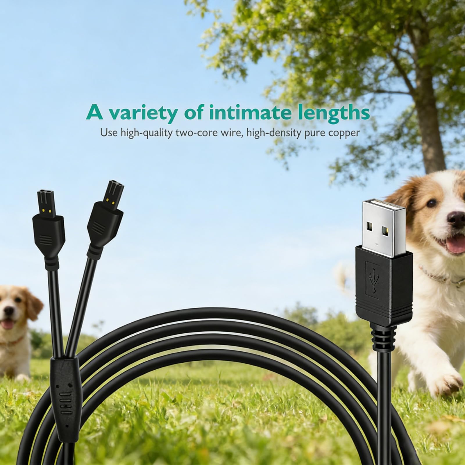 Lnauy Câble d'alimentation de rechange pour collier Petsafe, Chargeur Collier Chien, câble d'alimentation compatible avec PetSafe Remote Trainer et Lite Remote Trainer 100/300/600 et 800 m