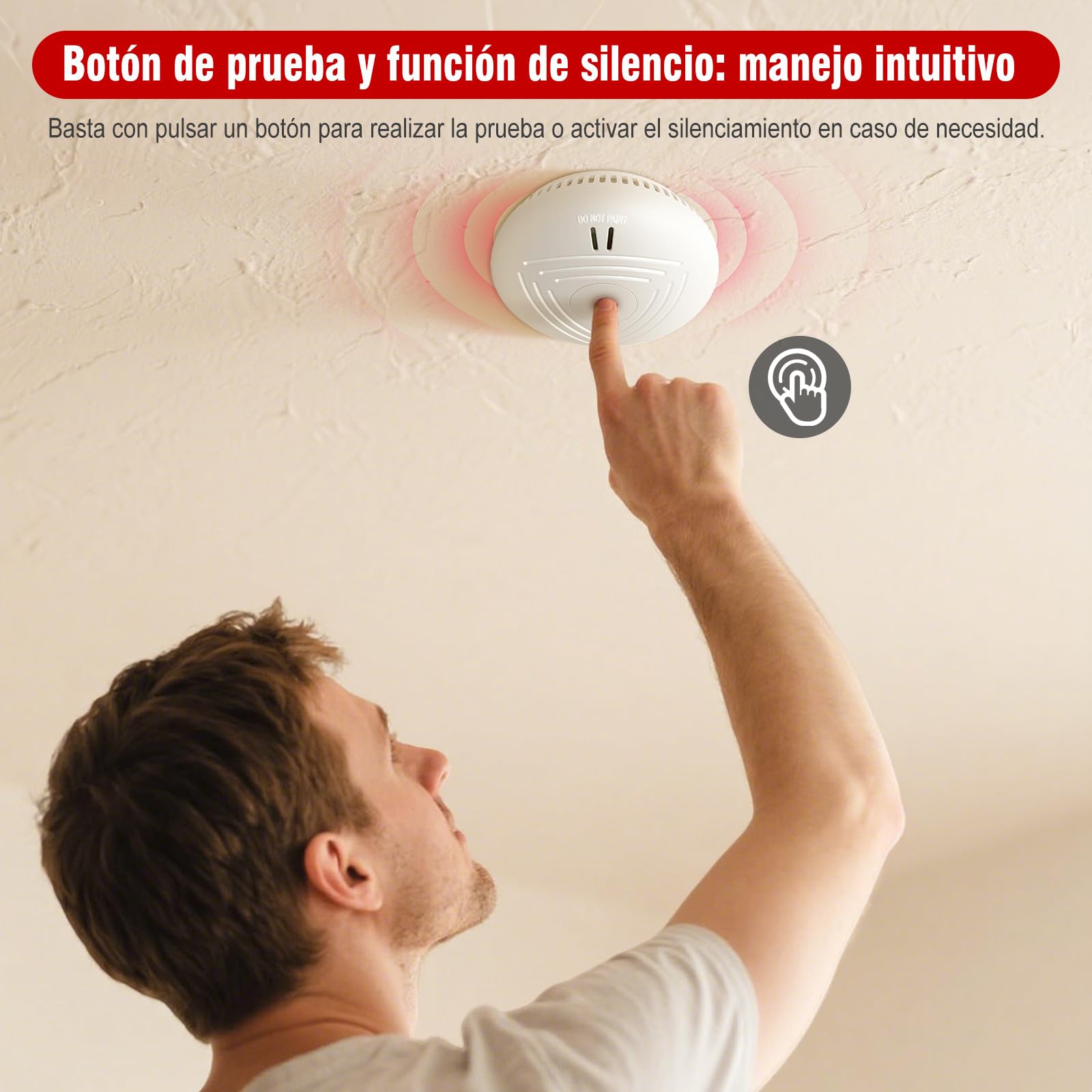 DAYTECH Detector de Humo con Pila de 10 Años - Instalación Fácil Alarma Antiincendios con Soporte Magnético Sin Taladros, Ideal para Hogar, Apartamento y Alquiler (Pack de 4, Blanco)