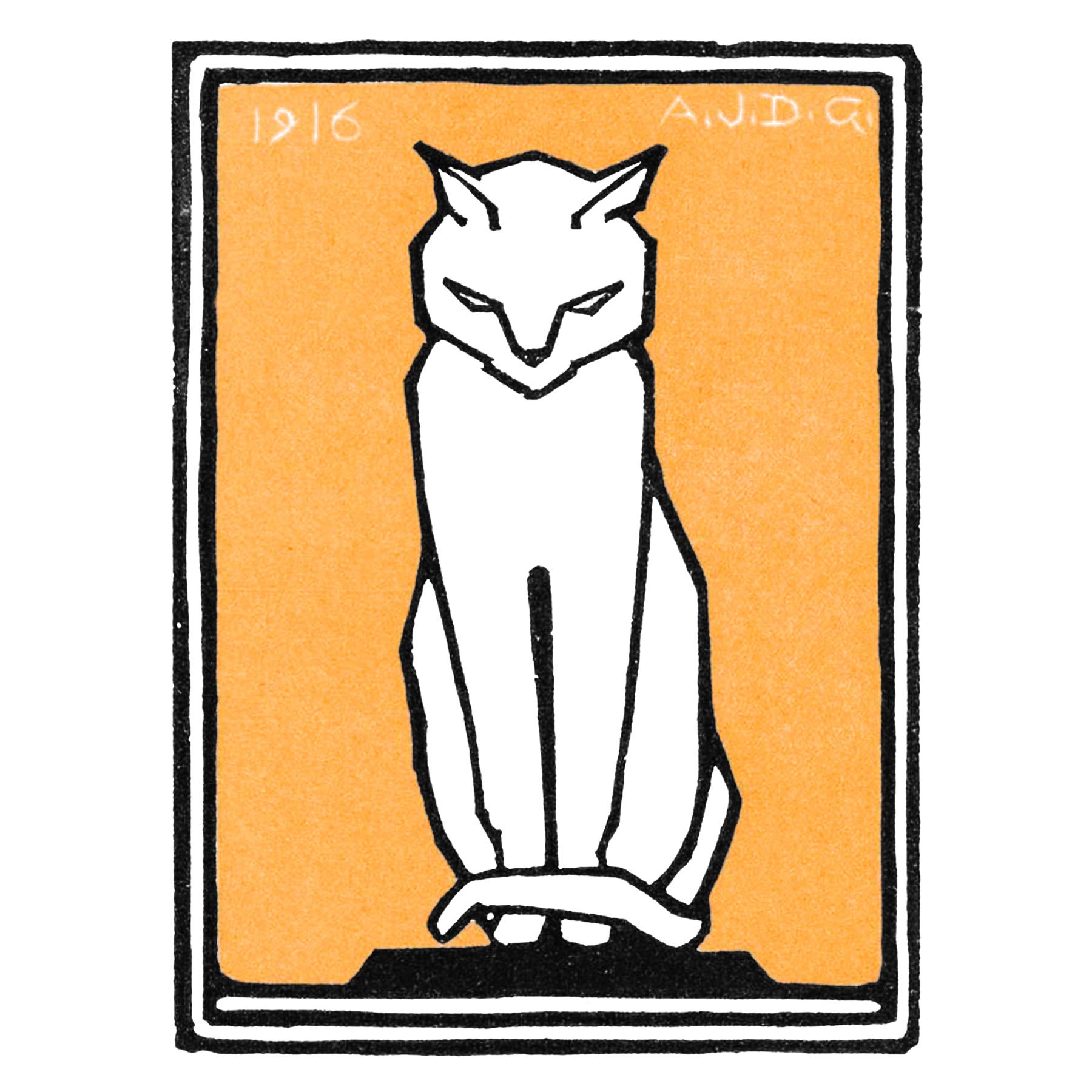 Wee Blue Coo Sitting Cat 1916 Julie De Graag Art Print Poster Wall Decor
