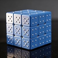Vista 2 de Speed Cube 3 x 3 x 3 pulgadas, efecto de alivio 3D, rompecabezas de cubo mágico Braille, juegos IQ especiales para ciegos, 2.2 in
