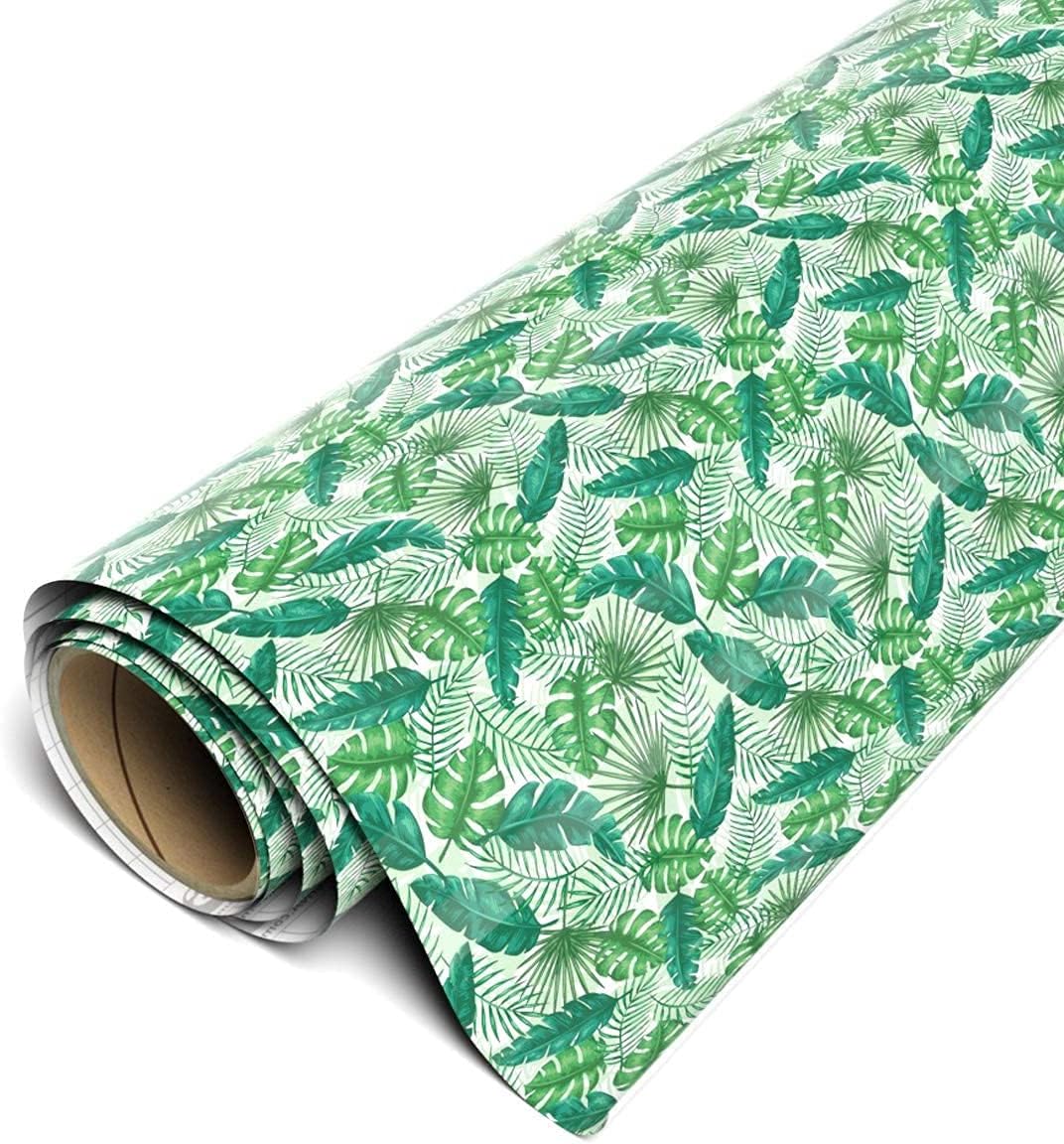 Siser EasyPatterns HTV 12" x 5ft Roll - Iron on Heat Transfer Vinyl (Tropical Leaves) TTD High Tack Mask Required - Sold Separately