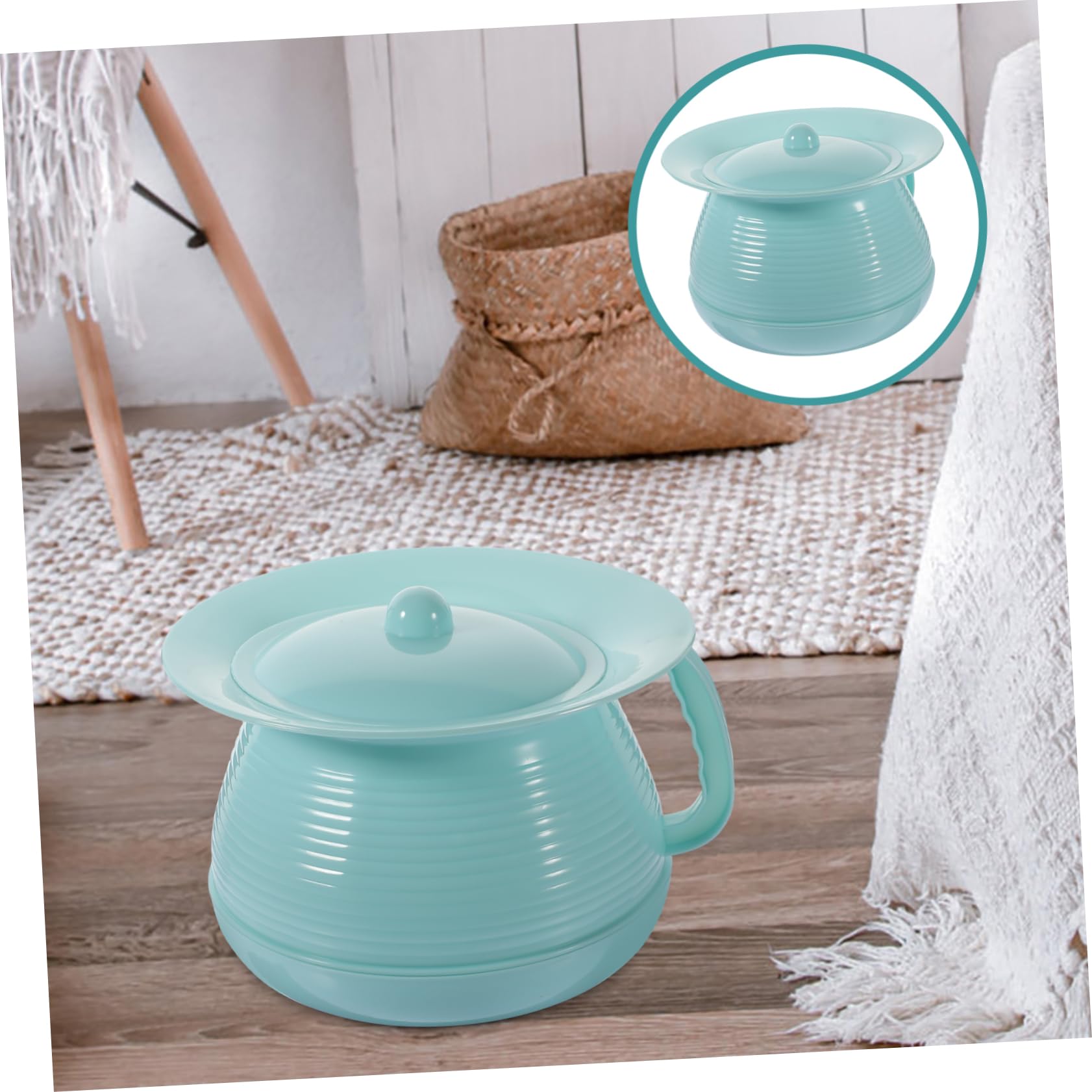 Orinal Infantil de Plástico con Tapa para Hogar y Hospital | Uso Doméstico y Hotelero, Superficie Lisa y Fácil de Limpiar, Diseño Simple y Decorativo