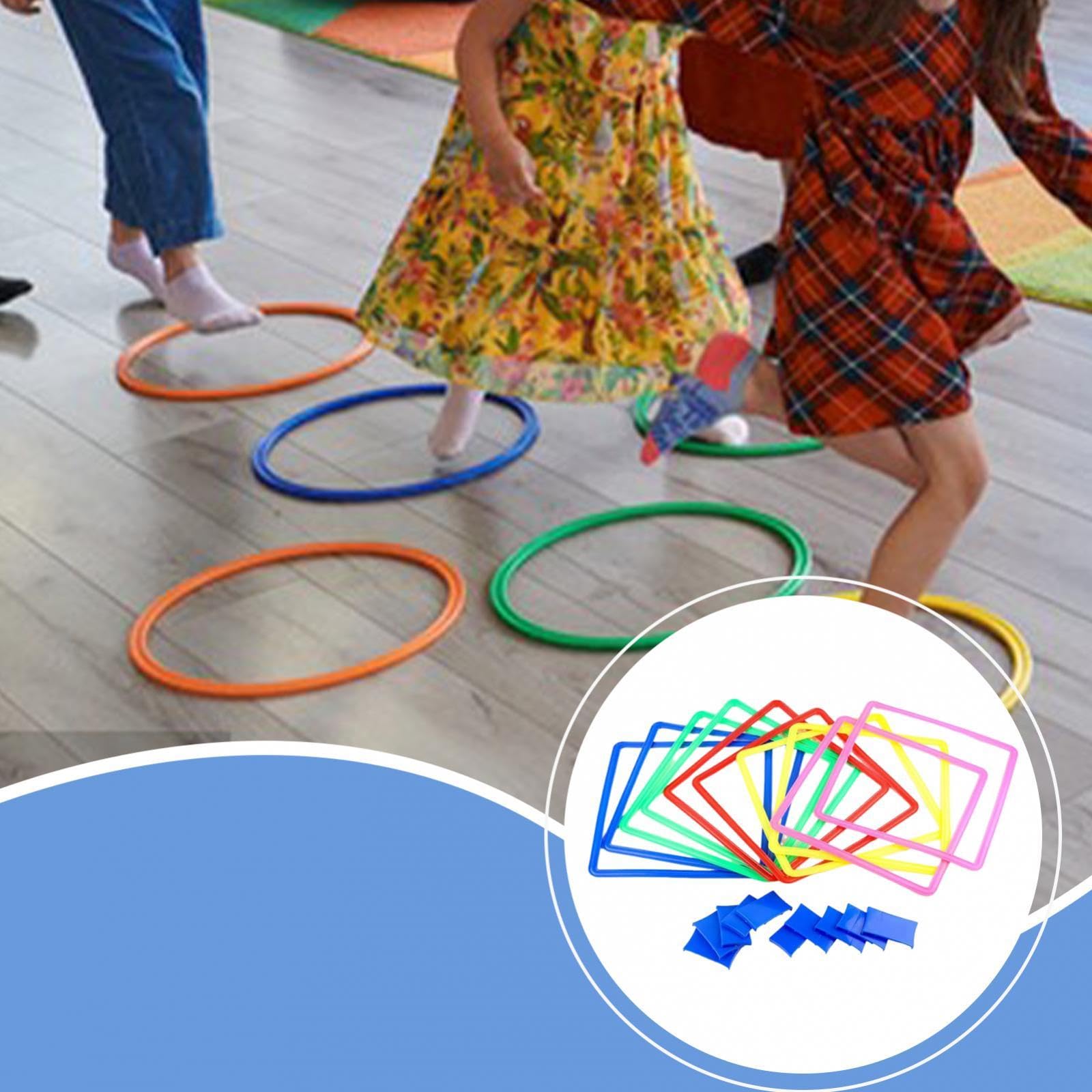 Jeu de Marelle Anneaux D'Agilité Anneaux Sauts Anneaux Entraînement Motricité Sac de Rangement En Pp Résistant pour Enfants et Adultes Convient Aux J, CarrÉ