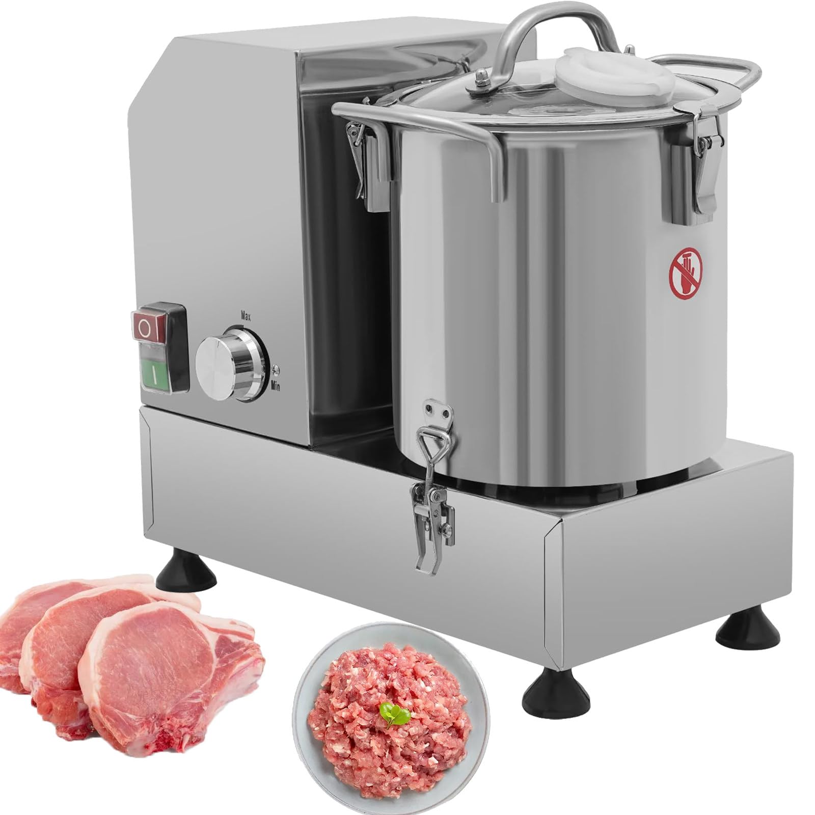 ylpddmm Stainless Steel Food Processors, Meat and Vegetable Blender Food Shredder 9L