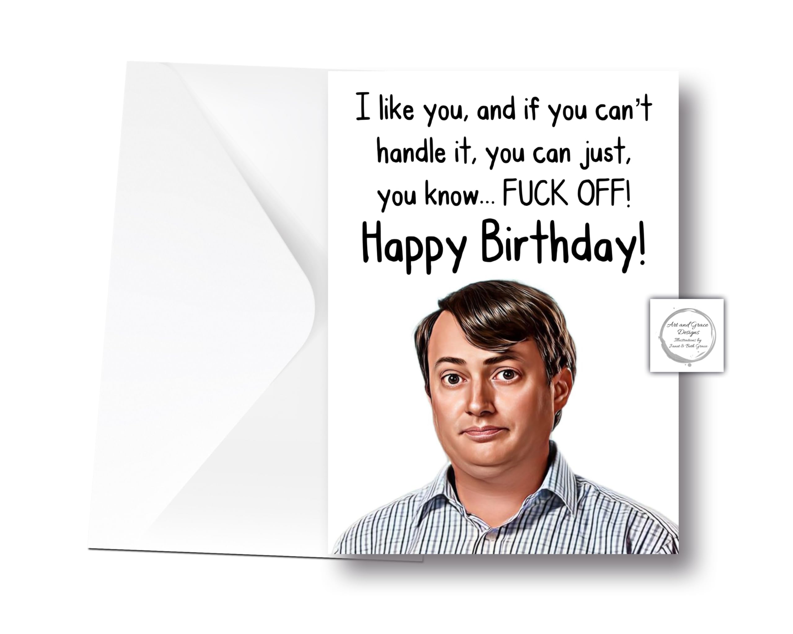Peep Show Birthday Card - I Like You - Mark Corrigan -Funny Peep Show Line Card - Funny Rude Birthday Greeting Card For Loved One- Partner