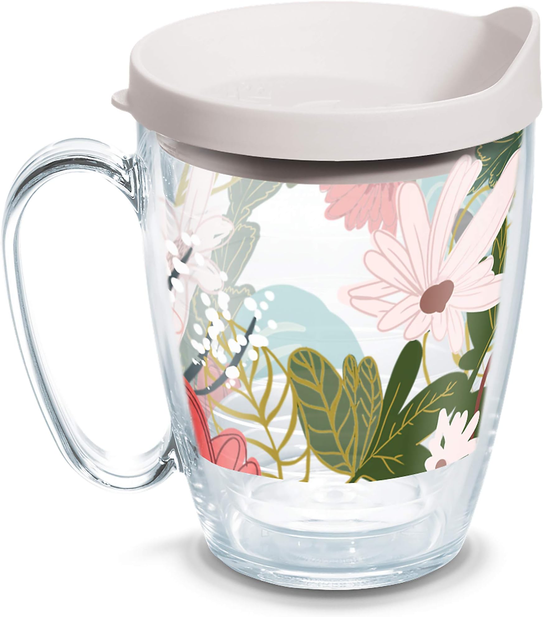 Tervis Mellow Floral Made in USA Double Walled Insulated Tumbler Travel Cup Keeps Drinks Cold & Hot, 16oz - Mug, Classic