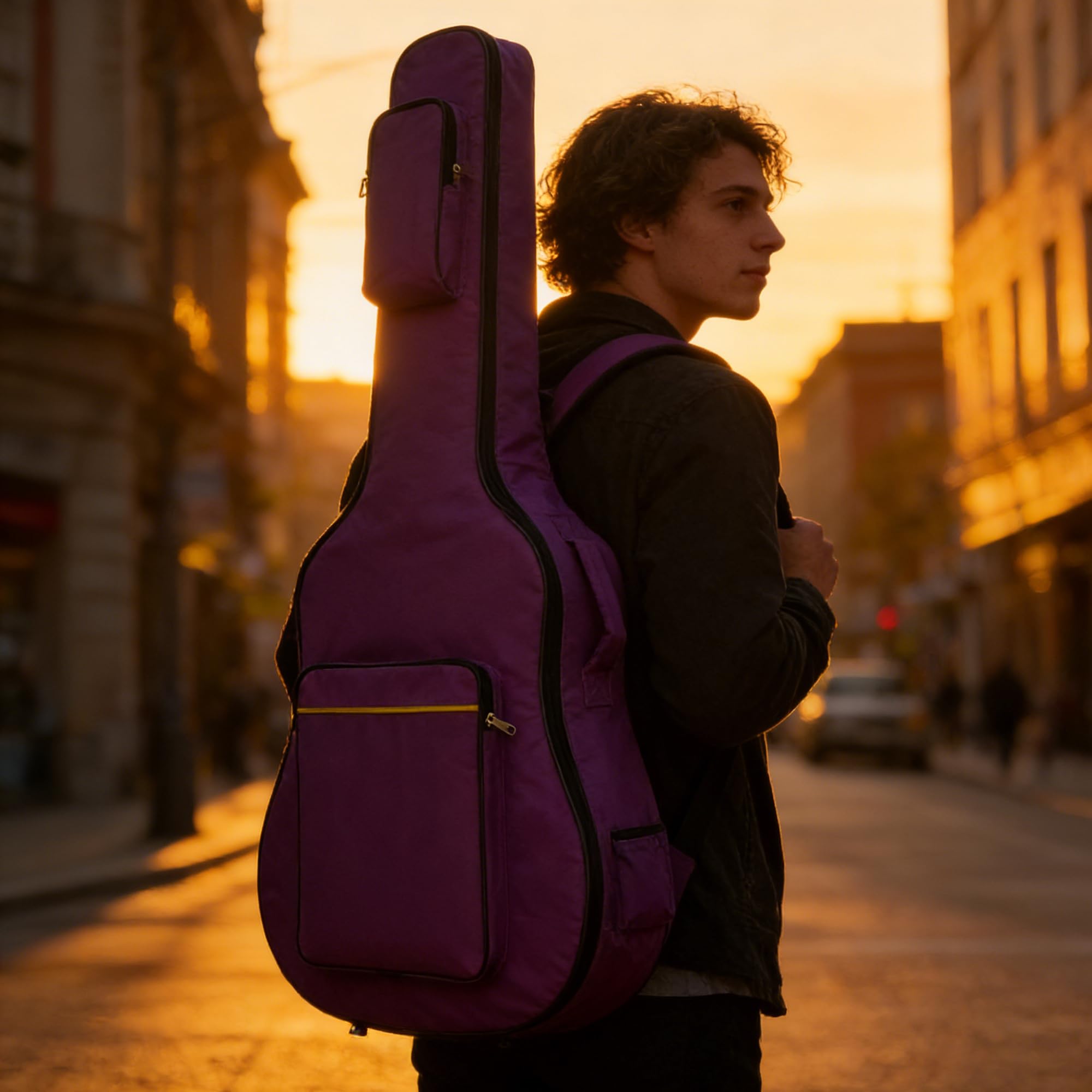41 pollici Borsa per chitarra, Sacchetto di chitarra, Lo zaino della chitarra della cinghia di spalla registrabile impermeabile dello spessore più cotone, una varietà di colori