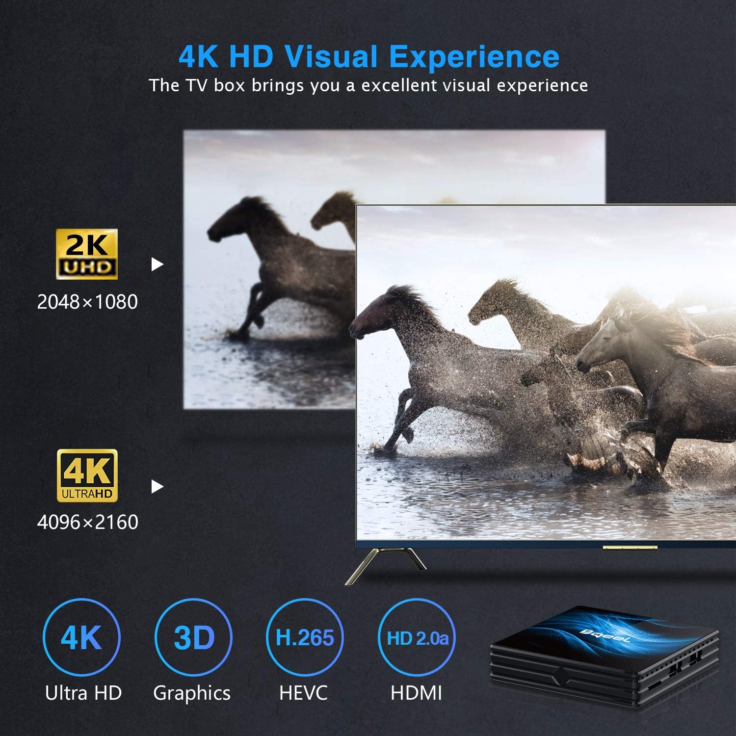 4K UHD visual experience demonstration on Bqeel R2 Max TV Box