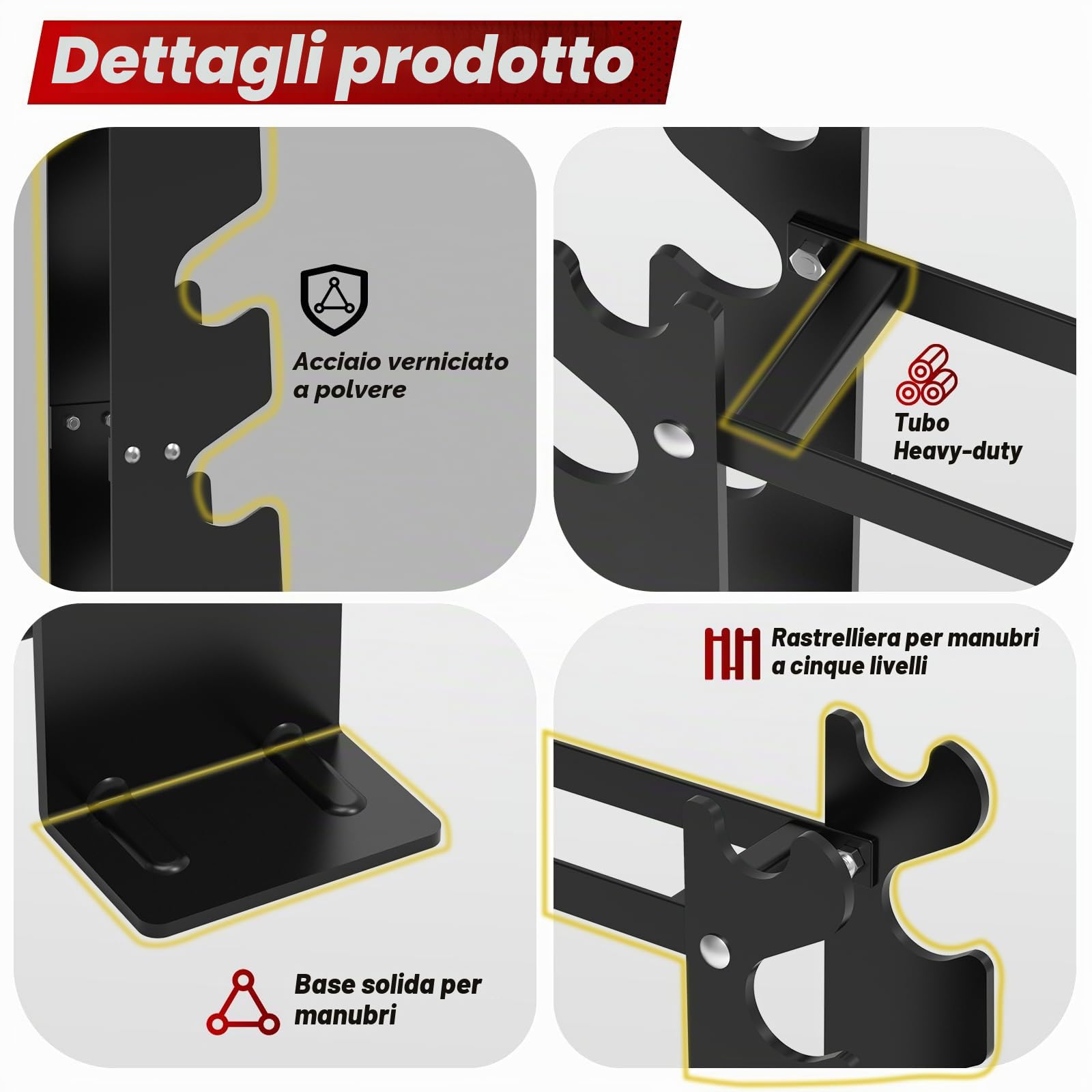 RELIFE REBUILD YOUR LIFE Rettangolo Manubri Rack Dumbbell Rack Manubri Supporto Peso Rastrelliera Pesi Porta pesi Palestra Casa