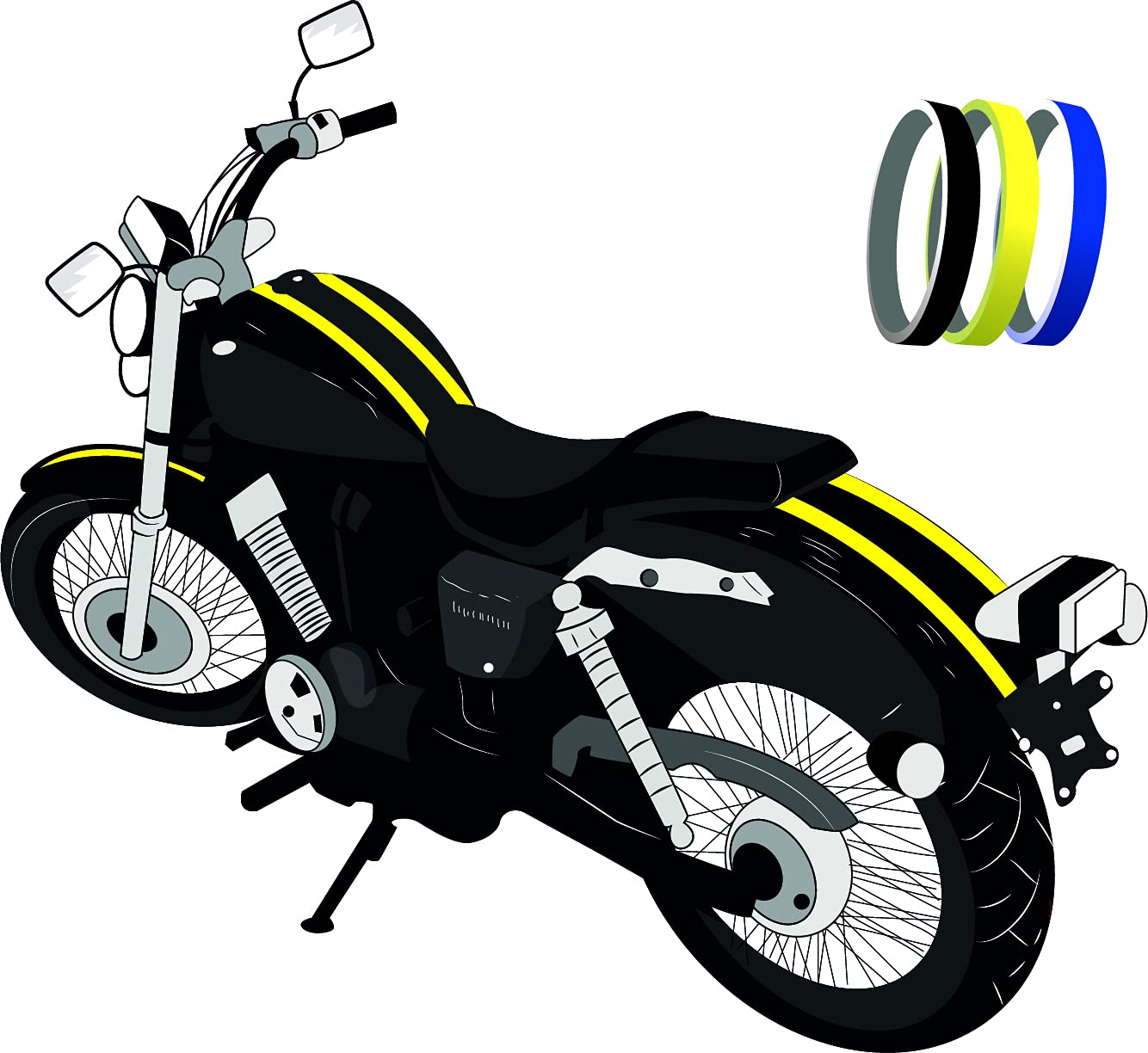 Zierstreifen (10 m) für das Auto, Motorrad, Boot oder zum DIY Basteln | Dekostreifen Klebestreifen/Seitenstreifen selbstklebend, Schwarz Glanz - 5