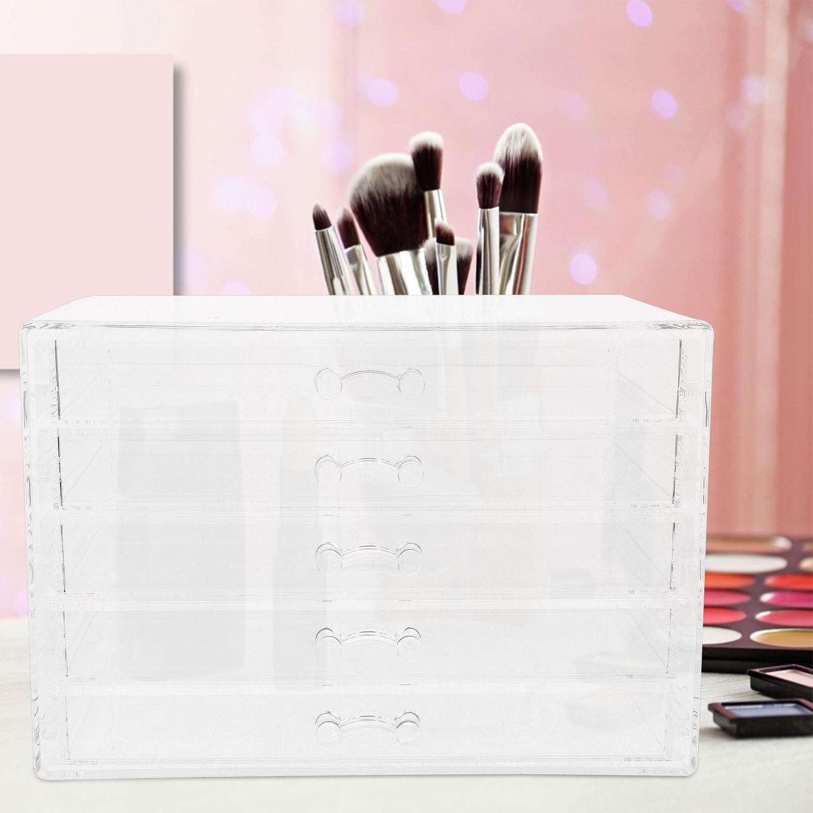 Organizador de Joyas Acrílico para Maquillaje Accesorios Lipsticks Pinceles y Bisutería para Escritorio Tocador o Baño