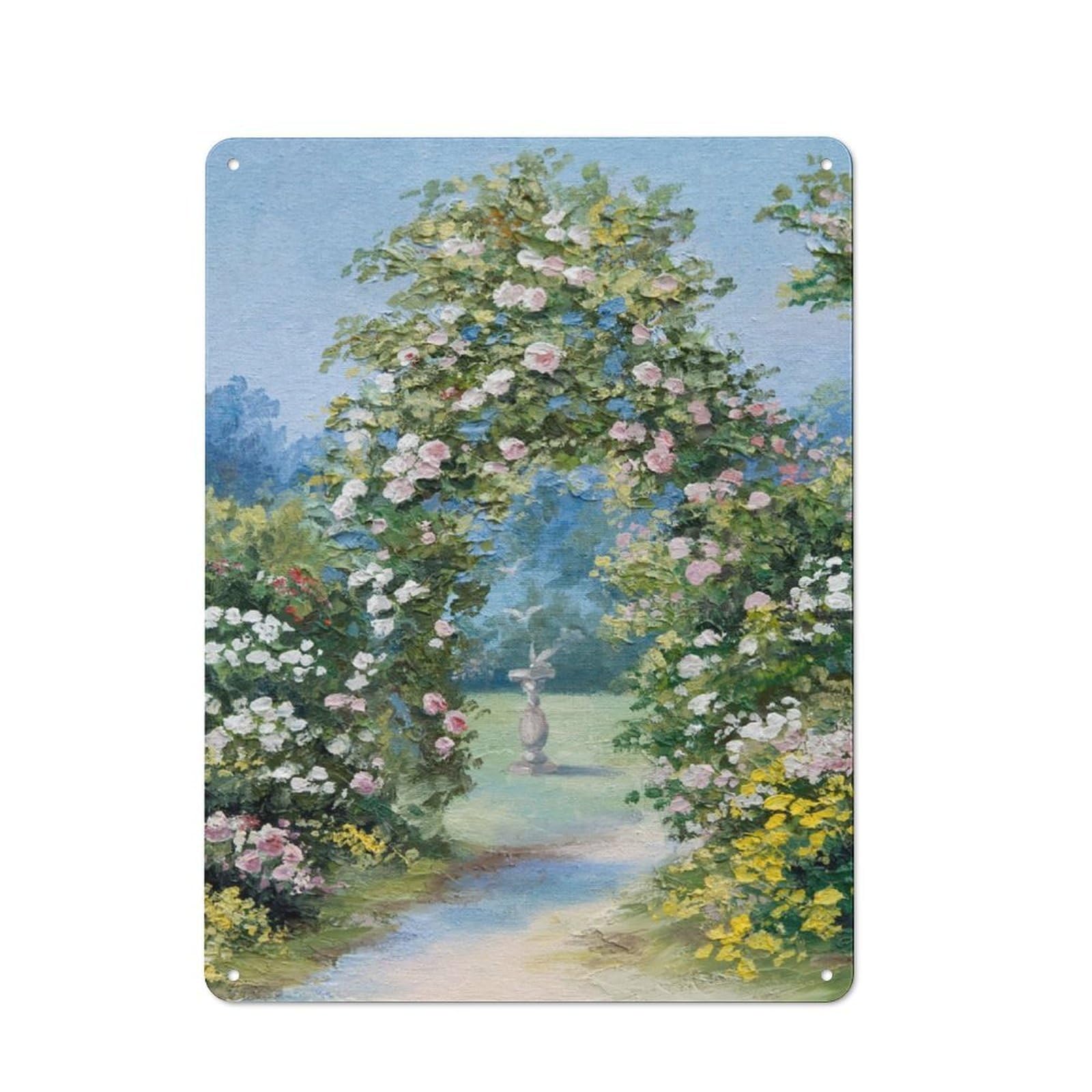 Junmoney Wildflower Field Rustic Tin Sign 40X30cm Featuring For Café Or Home Bar, Gift Idea At Christmas For Hospitality Decor Collectors