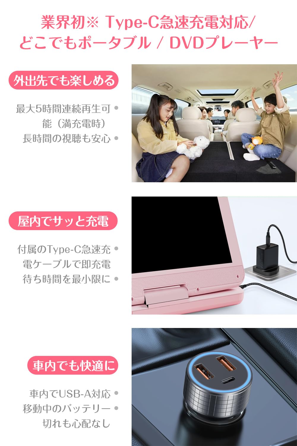 Amazon.co.jp: AESTIQUO ポータブルDVDプレーヤー【2025年 業界