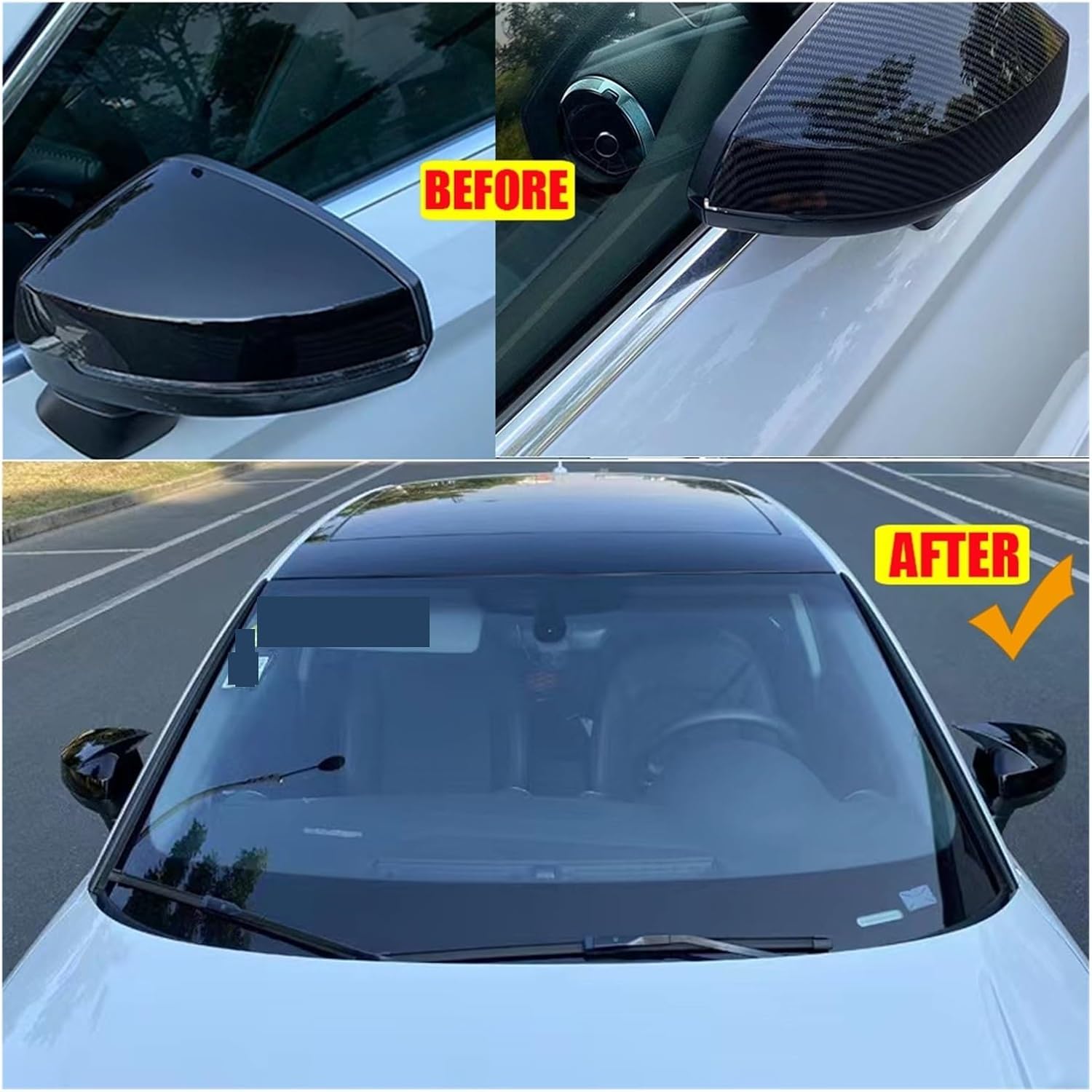 外部ミラー For A3 S3 8V RS3 2013-2019 Rear View Side Car Mirror Cover c
