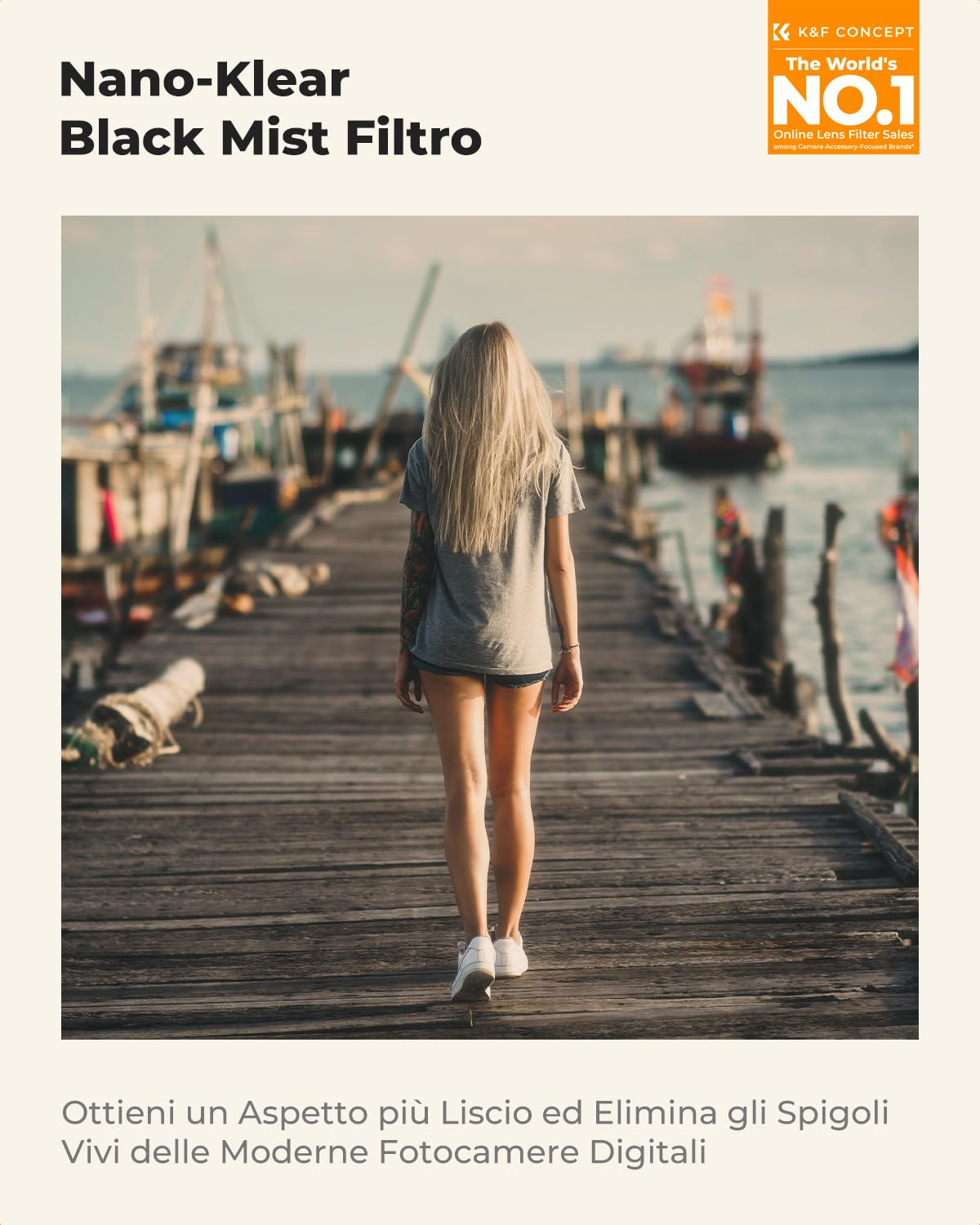 K&F CONCEPT Nano-K Filtro Black Diffusion 1/8, Filtro Black Mist 1/8 Ultrasottili in Vetro Ottico con Nano Rivestimento con 3Pcs Panno di Pulizia