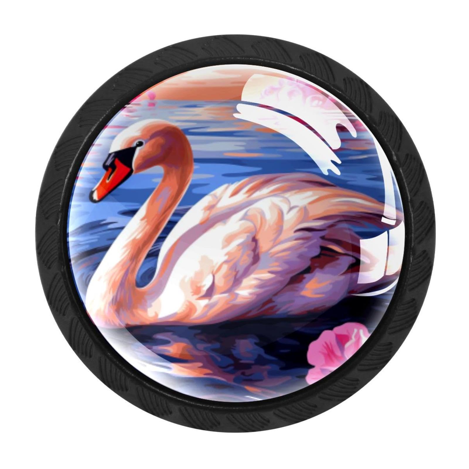 Chenzzzz Multicolored 02 4 Pack Swan Kitchen Cabinet Knobs Drawer Knobs Door Dresser Handles For Personalized Gifts Great For Any Occasion